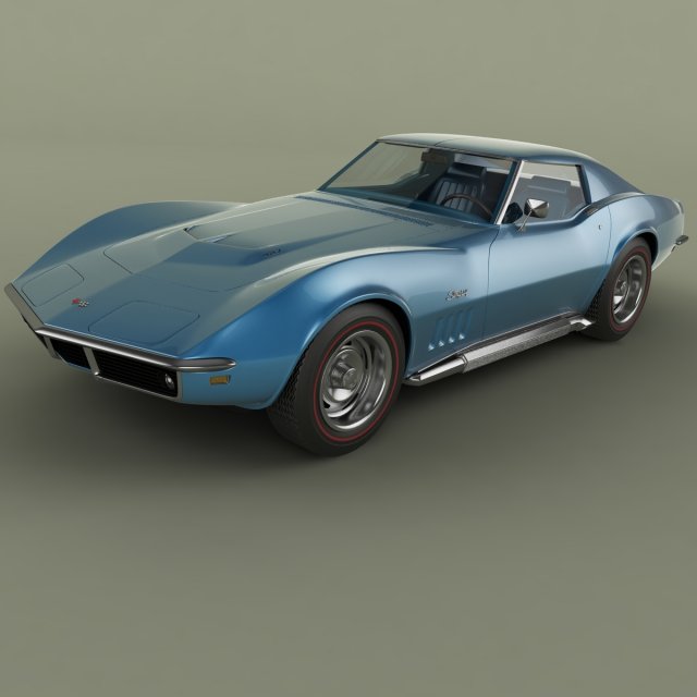 chevrolet corvette c3 coupe 427 1969 Modelo 3D .c4d .max .obj .3ds .fbx .stl .blend 