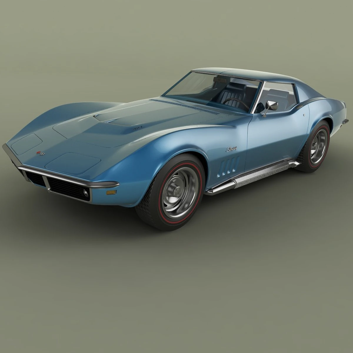 chevrolet corvette c3 coupe 427 1969 3D Model .c4d .max .obj .3ds .fbx .stl .blend 