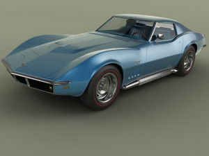 chevrolet corvette c3 coupe 427 1969 3D Модель