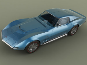 chevrolet corvette c3 coupe 427 1969 Modelo 3D