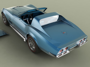 chevrolet corvette c3 coupe 427 1969 Modelo 3D