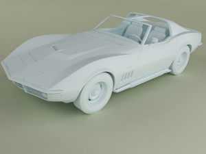 chevrolet corvette c3 coupe 427 1969 Modelo 3D