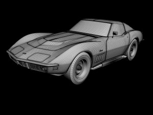 chevrolet corvette c3 coupe 427 1969 Modelo 3D