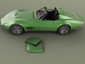 chevrolet corvette c3 coupe 1970 Modello 3D