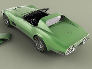 chevrolet corvette c3 coupe 1970 Modello 3D