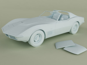 chevrolet corvette c3 coupe 1970 Modello 3D