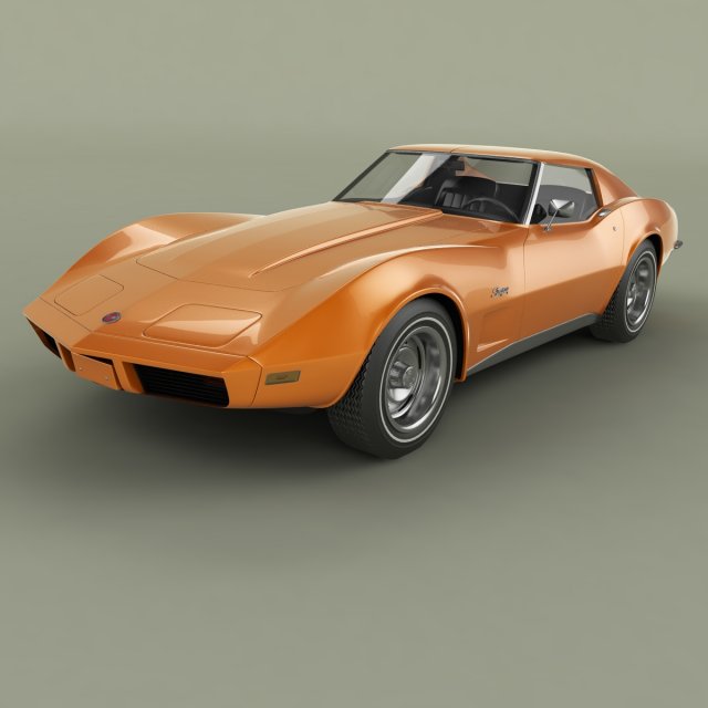 chevrolet corvette c3 coupe 1973 3D मॉडल .c4d .max .obj .3ds .fbx .stl .blend 