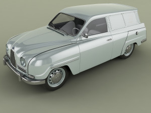 saab 95 van Model 3D