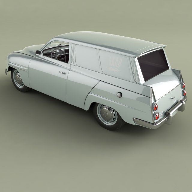saab 95 van 3D in 3DExport