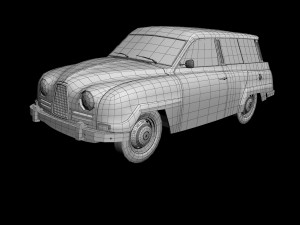saab 95 van Model 3D