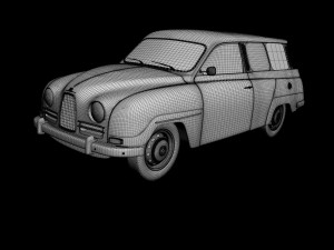 saab 95 van Model 3D