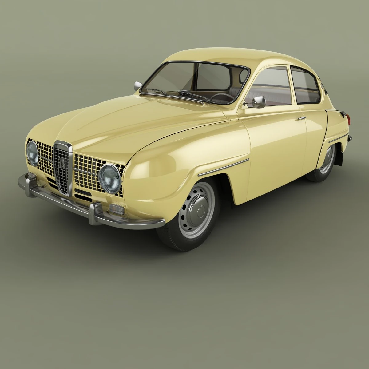 saab 96 1965 3D Model .c4d .max .obj .3ds .fbx .stl .blend 