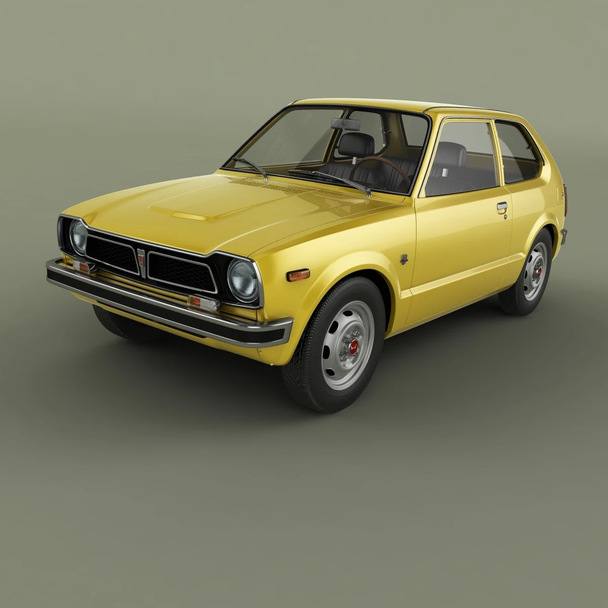 Honda Civic mk1 3D Model .c4d .max .obj .3ds .fbx .stl .blend 