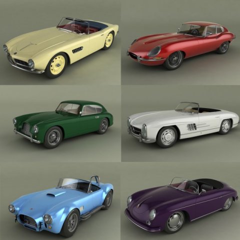 classic cars collection pt2 3D Модель .c4d .max .obj .3ds .fbx .stl .blend