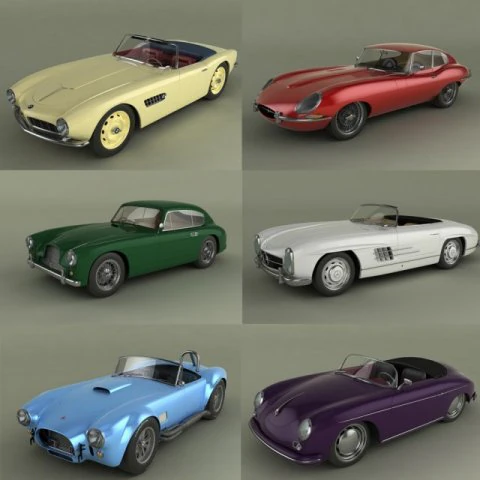 classic cars collection pt2 3D Model .c4d .max .obj .3ds .fbx .stl .blend 