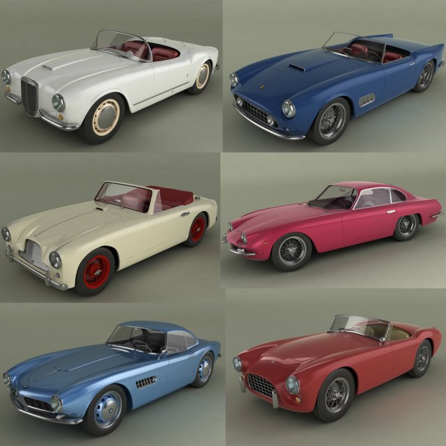 classic cars collection pt3 3D Model .c4d .max .obj .3ds .fbx .stl .blend 