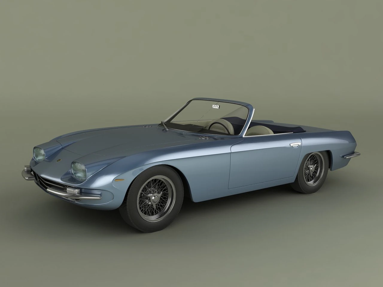 lamborghini 400 gt convertible 3D Model .c4d .max .obj .3ds .fbx .stl .blend 
