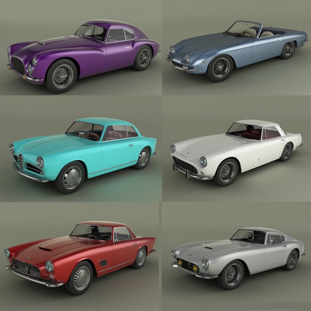 italian classic cars collection pt2 Modelo 3D .c4d .max .obj .3ds .fbx .stl .blend 