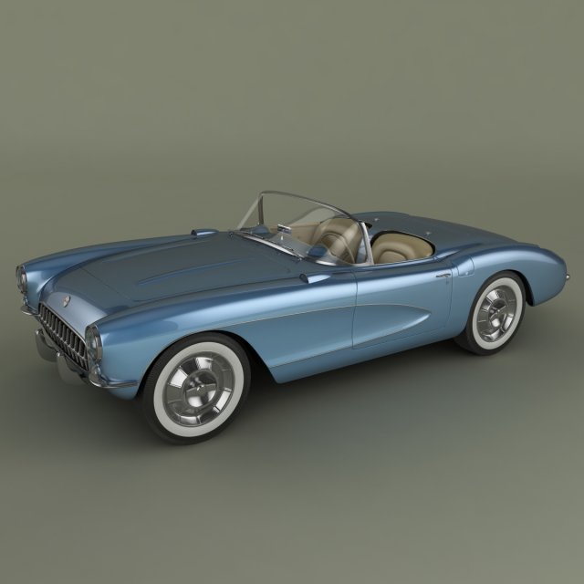 chevrolet corvette 1956 3Dモデル .c4d .max .obj .3ds .fbx .stl .blend 