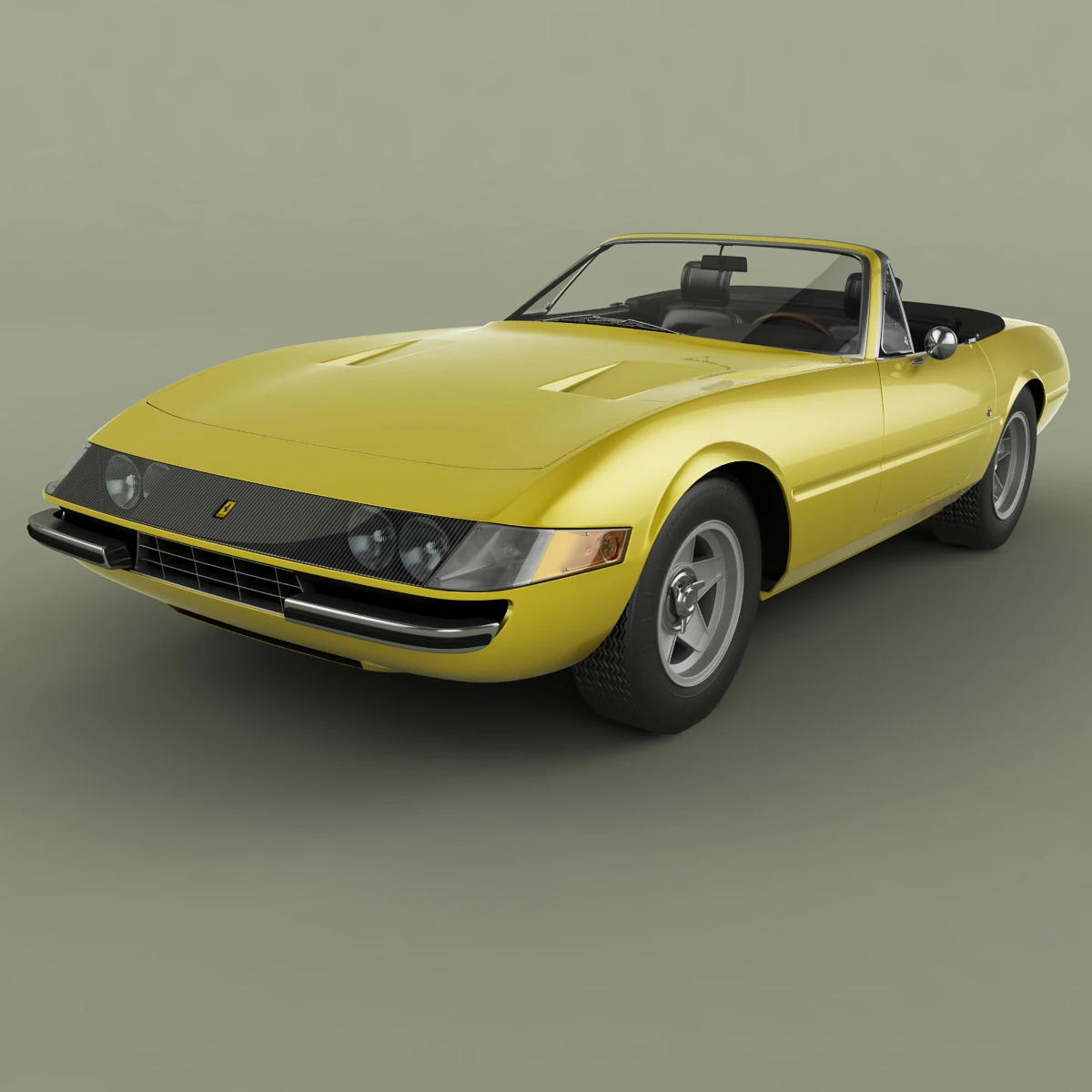 Ferrari 365 GTS-4 Daytona Plexiglass 3D Model .c4d .max .obj .3ds .fbx .stl .blend 