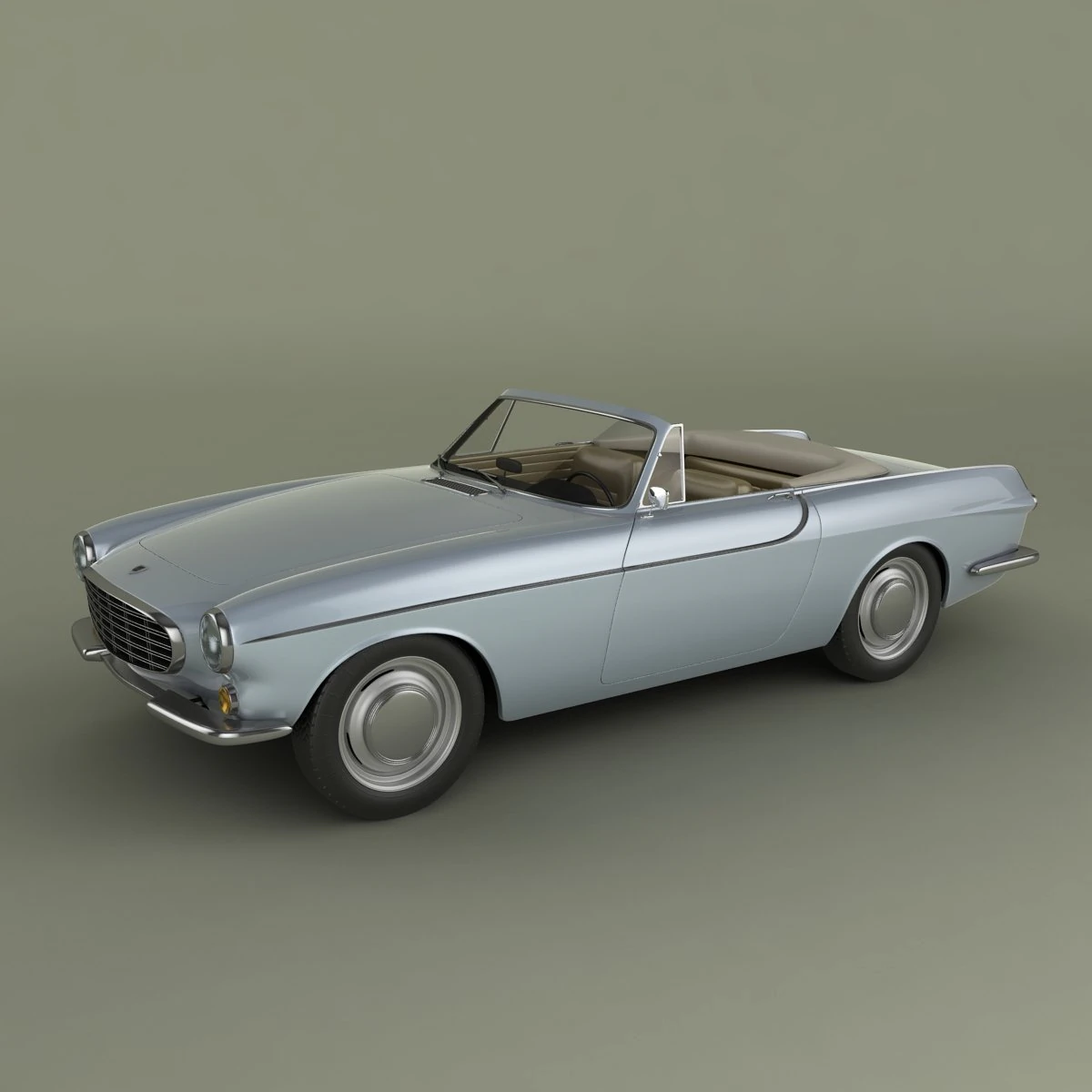 volvo p1800 convertible 3D Model .c4d .max .obj .3ds .fbx .stl .blend 