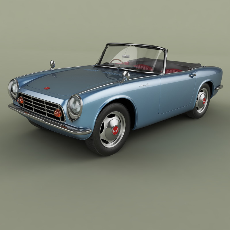 Honda S500 3D-Modell .c4d .max .obj .3ds .fbx .stl .blend 