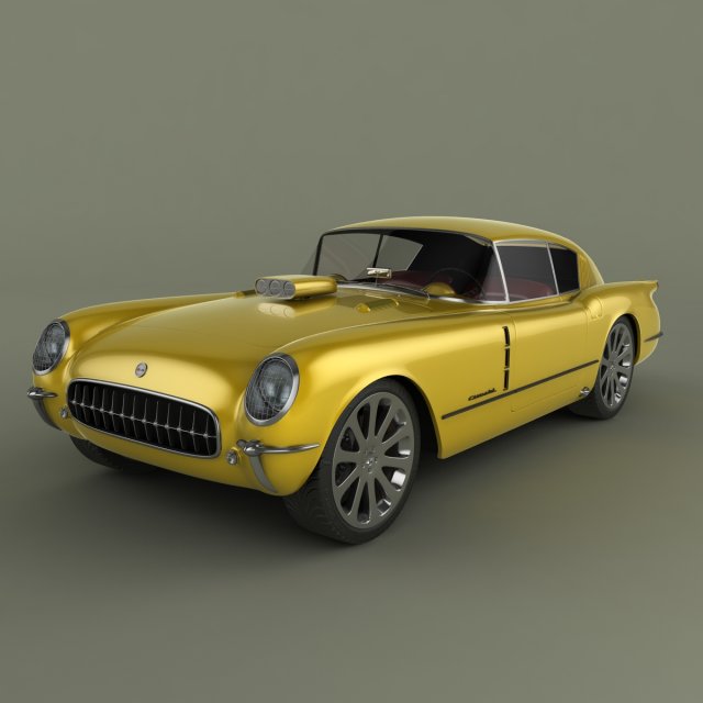 chevrolet corvette corvair custom 3D Model .c4d .max .obj .3ds .fbx .stl .blend 
