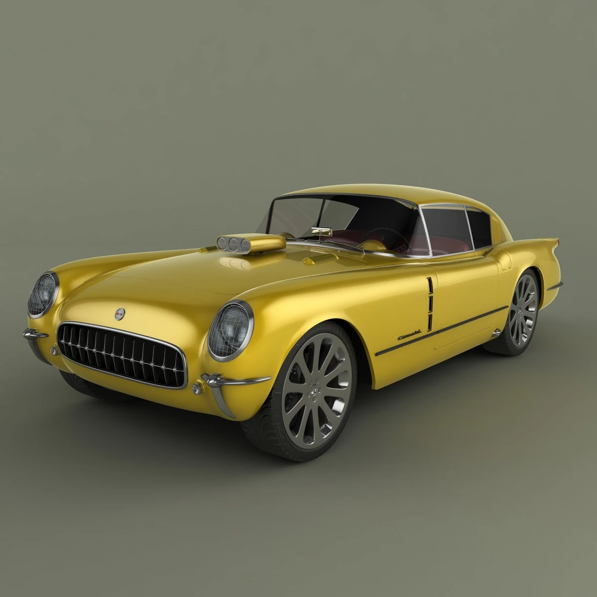 chevrolet corvette corvair custom 3D Model .c4d .max .obj .3ds .fbx .stl .blend 