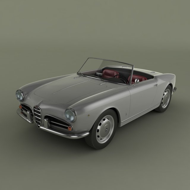 alfa romeo giulietta spider 1959 3D Модель .c4d .max .obj .3ds .fbx .stl .blend 
