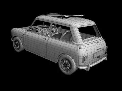 Austin mini S1 Sunroof 1965 3D Model