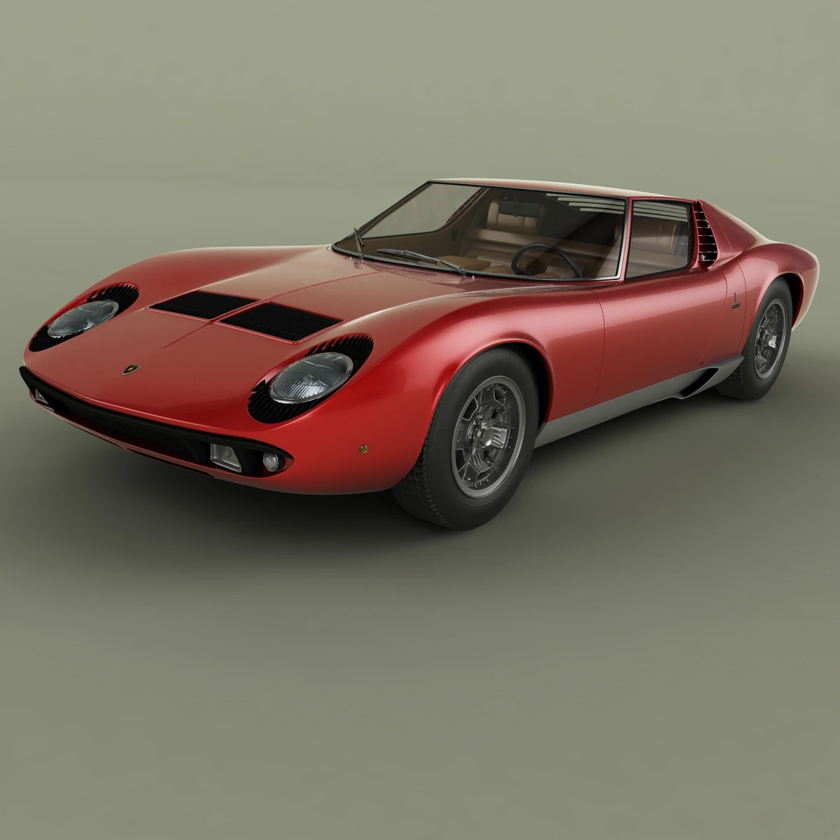 Miura P400 3D Model .c4d .max .obj .3ds .fbx .stl .blend 