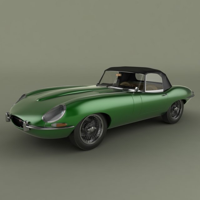 jaguar e type convertible 3D मॉडल .c4d .max .obj .3ds .fbx .stl .blend 