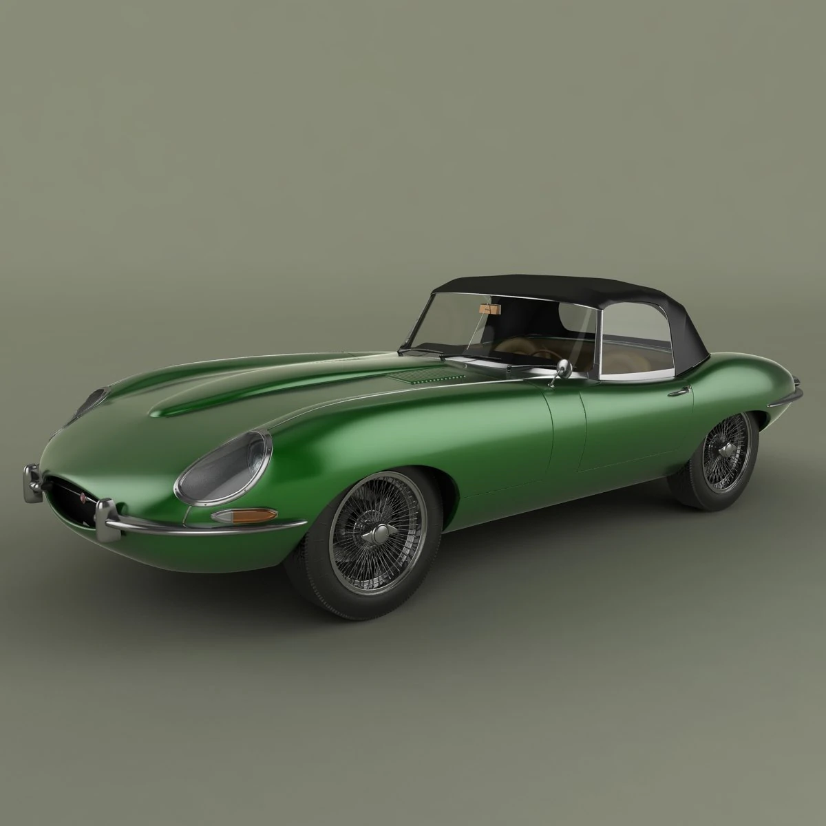 jaguar e type convertible 3D Model .c4d .max .obj .3ds .fbx .stl .blend 