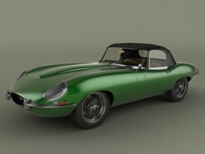 jaguar e type convertible 3D मॉडल