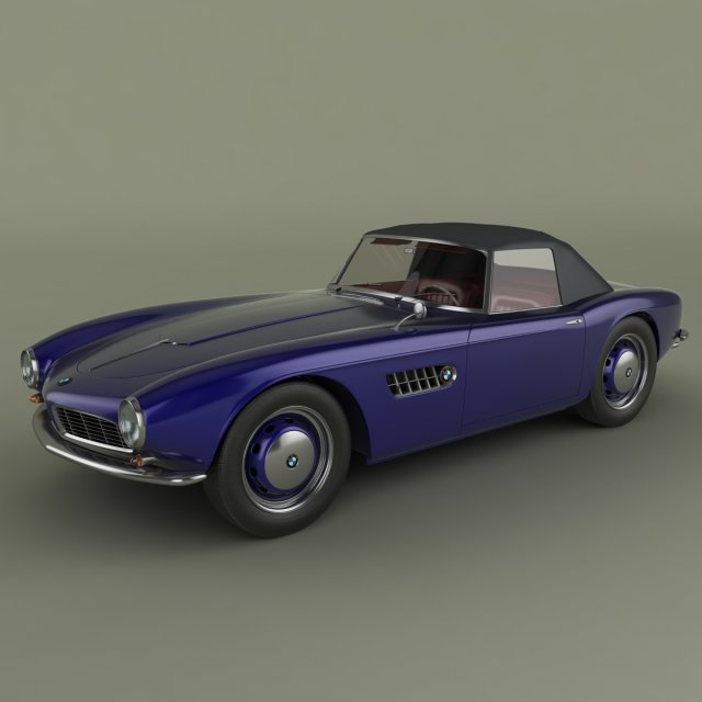 bmw  507 1958 3D Model .c4d .max .obj .3ds .fbx .stl .blend 