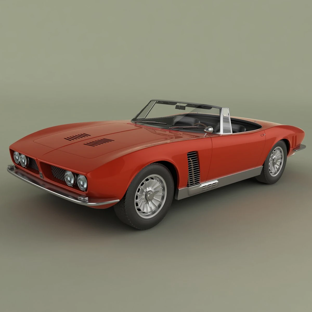 iso grifo convertible 1964 3D Model .c4d .max .obj .3ds .fbx .stl .blend