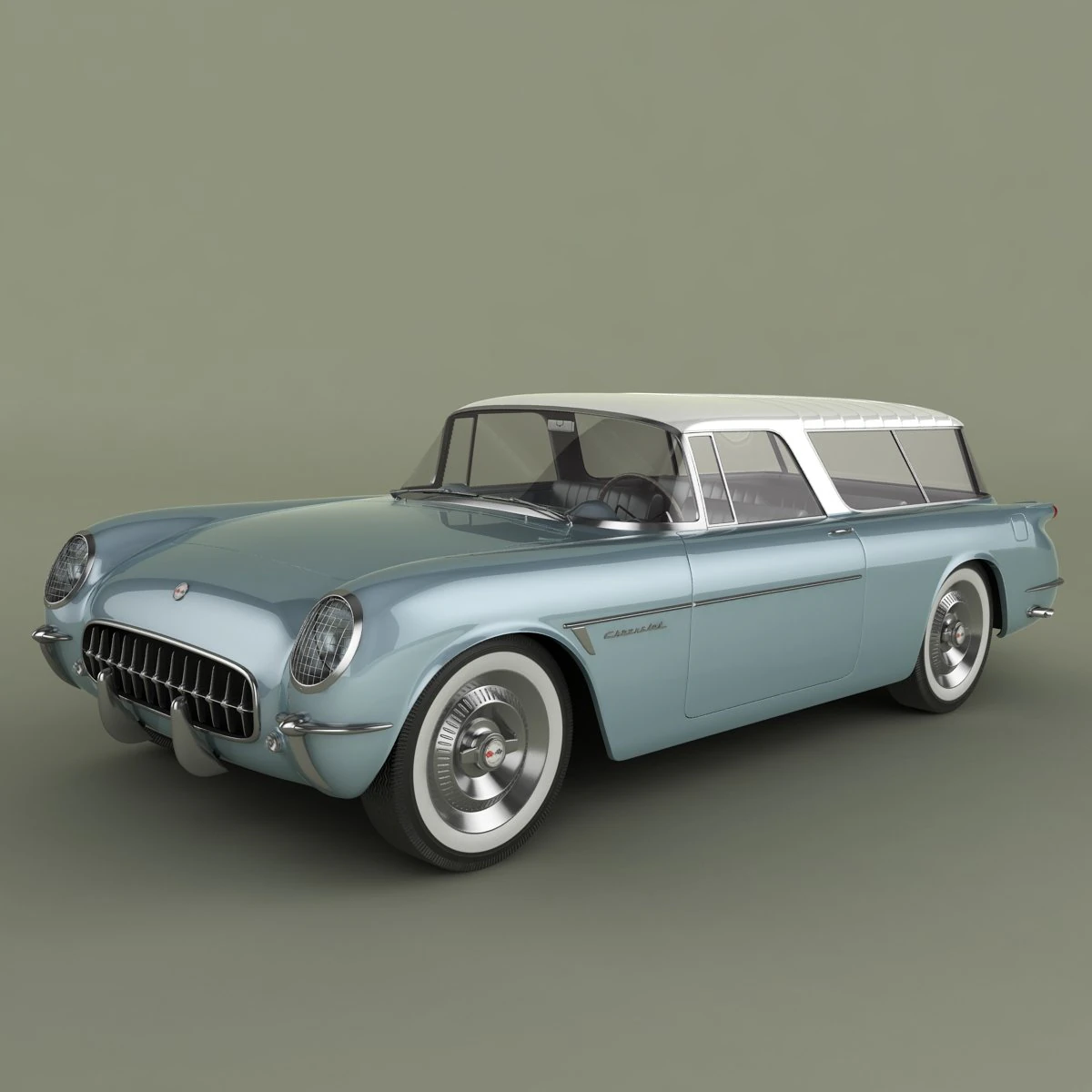 chevrolet corvette nomad concept 1954 3D Model .c4d .max .obj .3ds .fbx .stl .blend
