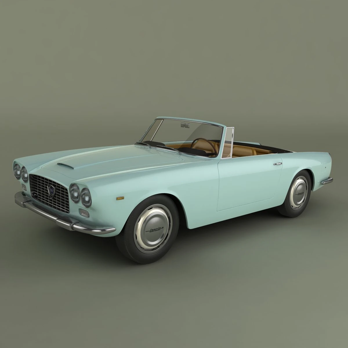 lancia flaminia gt convertible 3D Model .c4d .max .obj .3ds .fbx .stl .blend