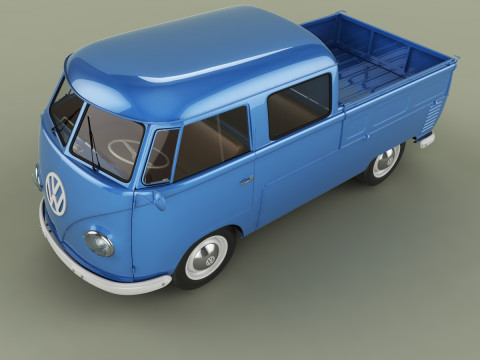 Volkswagen Type 2 Double Cab Pickup 3D Model