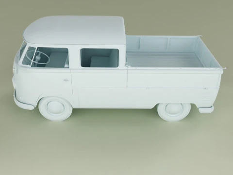 Volkswagen Type 2 Double Cab Pickup 3D Model