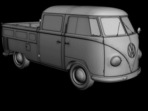 Volkswagen Type 2 Double Cab Pickup 3D Model