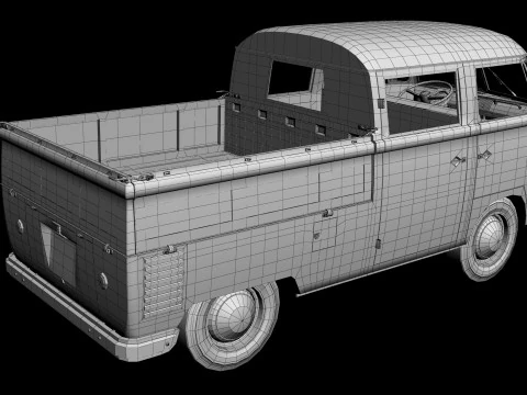 Volkswagen Type 2 Double Cab Pickup 3D Model