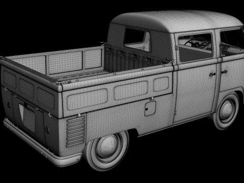 Volkswagen Type 2 Double Cab Pickup 3D Model