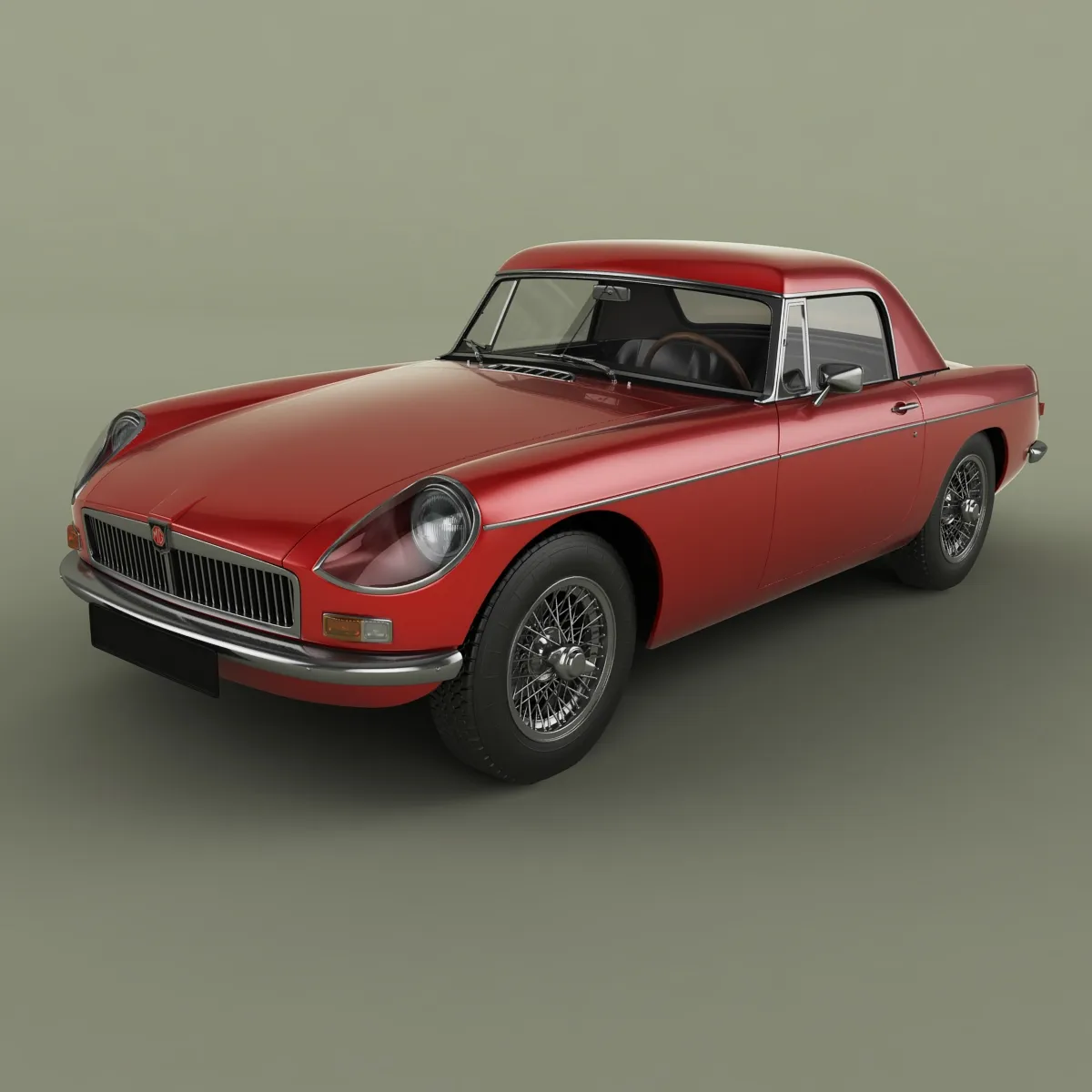 MG MGB Coune Hardtop 3D Model .c4d .max .obj .3ds .fbx .stl .blend 