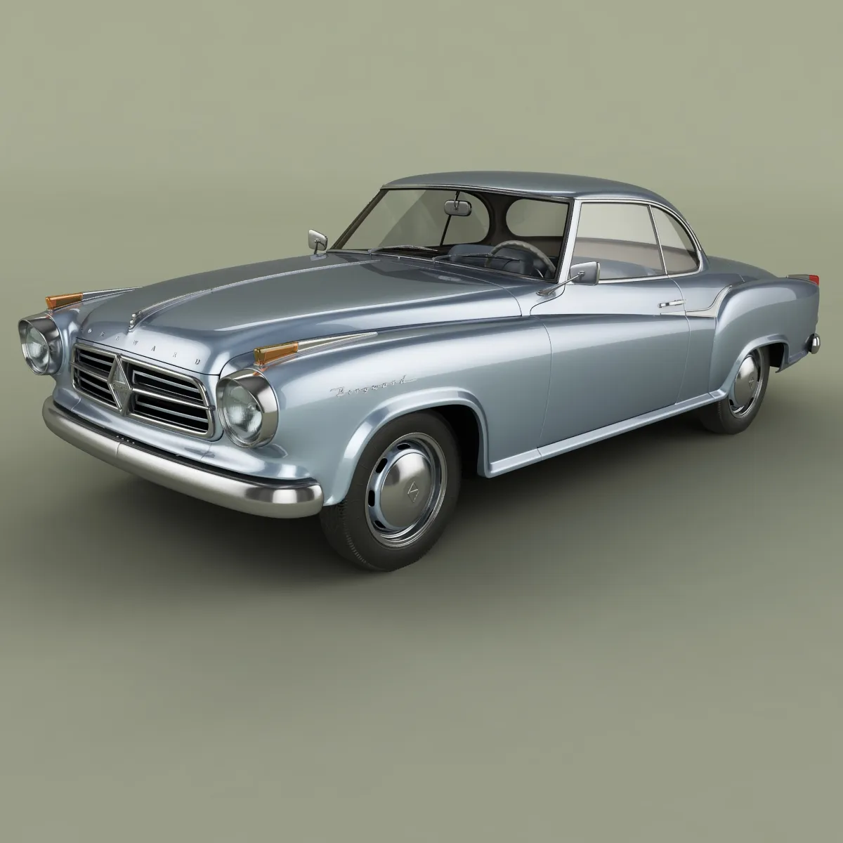 Borgward Isabella Coupe 3D Model .c4d .max .obj .3ds .fbx .stl .blend 