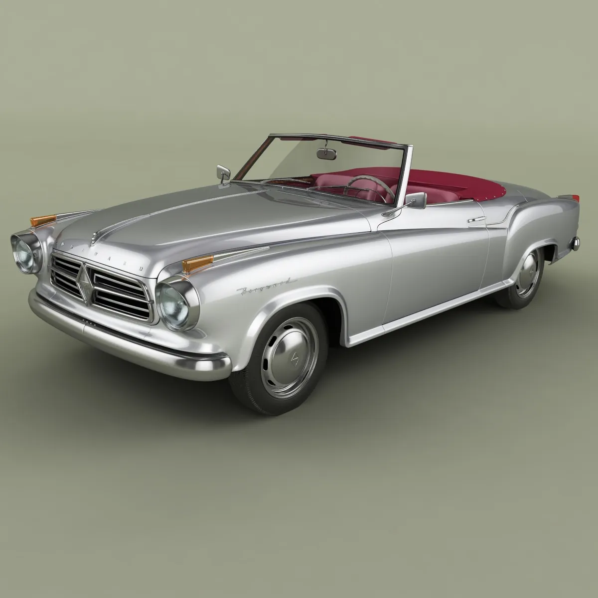Borgward Isabella Convertible 3D Model .c4d .max .obj .3ds .fbx .stl .blend 