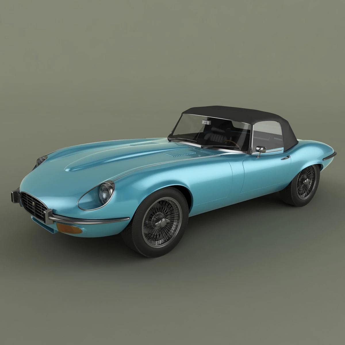 jaguar e type v12 3D Model .c4d .max .obj .3ds .fbx .stl .blend 