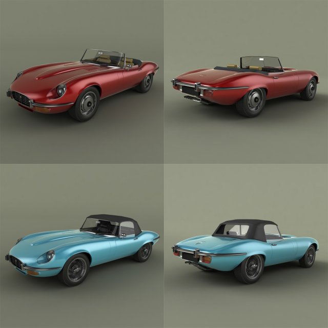 jaguar e type 2 v12 Modelo 3D .c4d .max .obj .3ds .fbx .stl .blend 