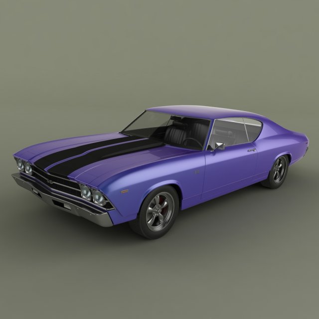 chevrolet chevelle 1969 3Dモデル .c4d .max .obj .3ds .fbx .stl .blend 