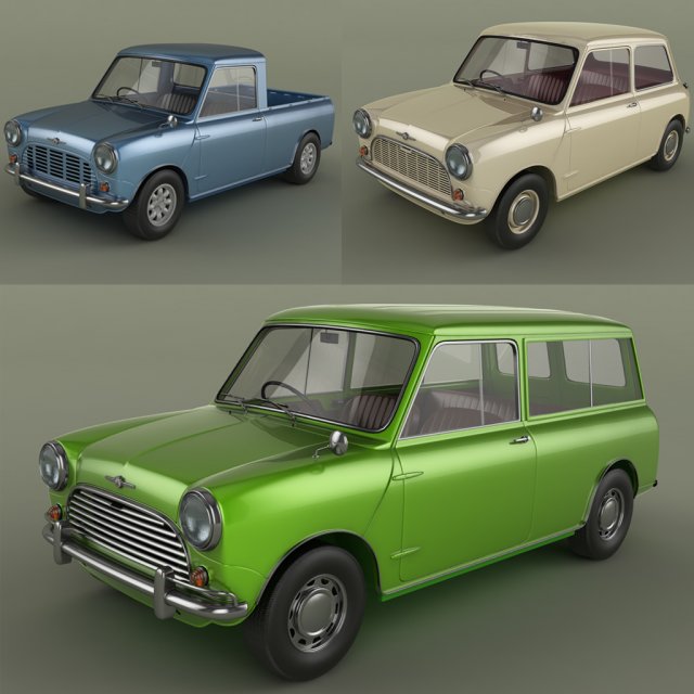 morris mini cars Model 3D .c4d .max .obj .3ds .fbx .stl .blend 